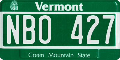 VT license plate NBO427