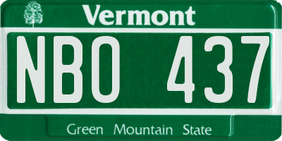 VT license plate NBO437