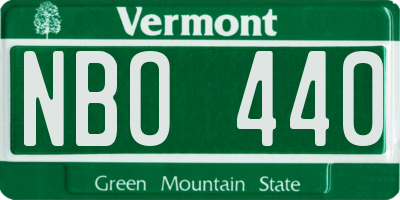 VT license plate NBO440