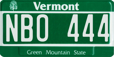 VT license plate NBO444