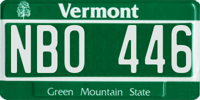 VT license plate NBO446