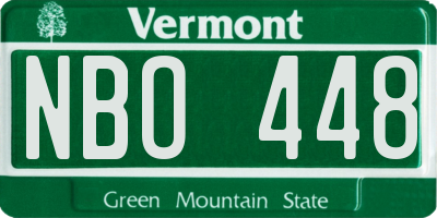 VT license plate NBO448