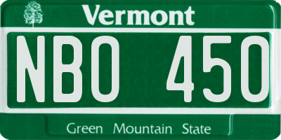 VT license plate NBO450