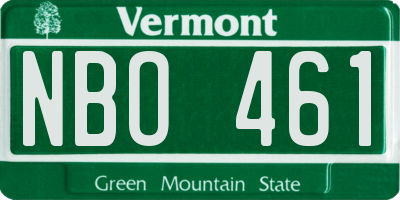 VT license plate NBO461