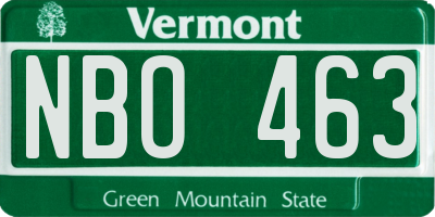 VT license plate NBO463