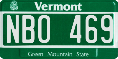 VT license plate NBO469