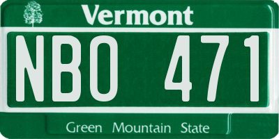 VT license plate NBO471