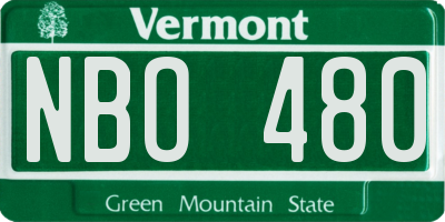 VT license plate NBO480