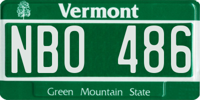 VT license plate NBO486