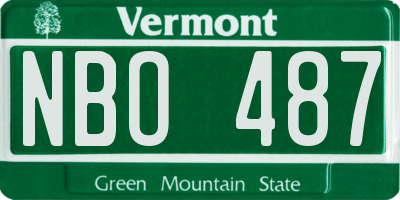 VT license plate NBO487