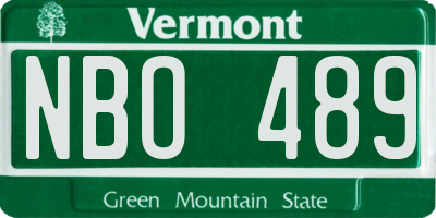 VT license plate NBO489