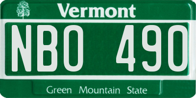 VT license plate NBO490