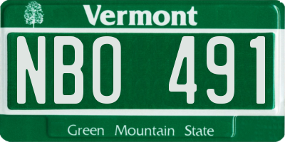 VT license plate NBO491
