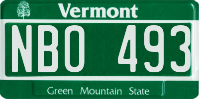 VT license plate NBO493