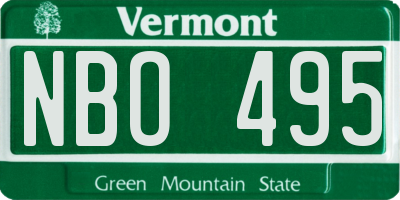 VT license plate NBO495