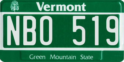VT license plate NBO519