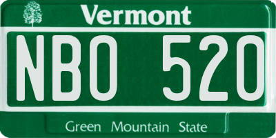 VT license plate NBO520