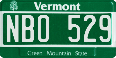 VT license plate NBO529