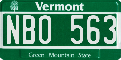 VT license plate NBO563