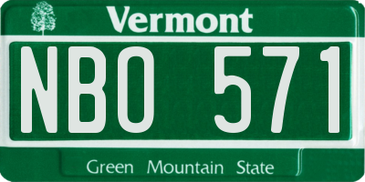 VT license plate NBO571