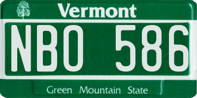 VT license plate NBO586
