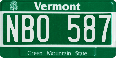 VT license plate NBO587