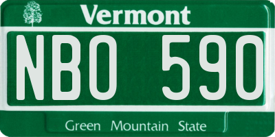 VT license plate NBO590