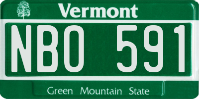 VT license plate NBO591