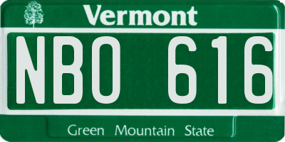 VT license plate NBO616