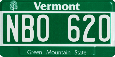 VT license plate NBO620