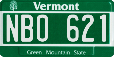 VT license plate NBO621