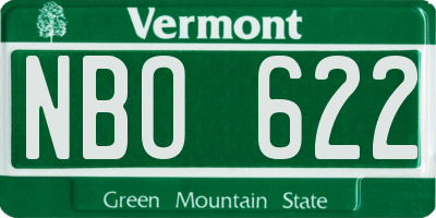 VT license plate NBO622