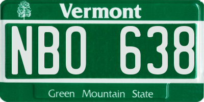 VT license plate NBO638