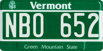 VT license plate NBO652