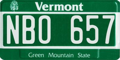 VT license plate NBO657