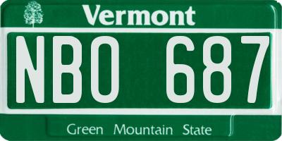 VT license plate NBO687