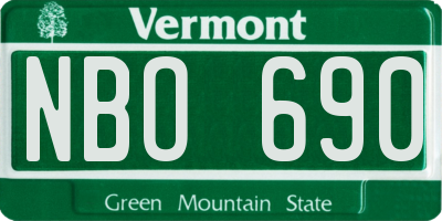 VT license plate NBO690