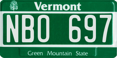 VT license plate NBO697