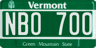 VT license plate NBO700