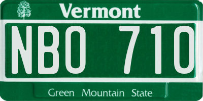 VT license plate NBO710
