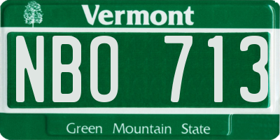 VT license plate NBO713