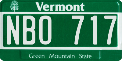 VT license plate NBO717