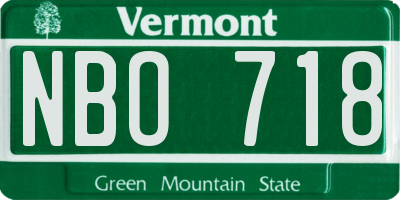 VT license plate NBO718