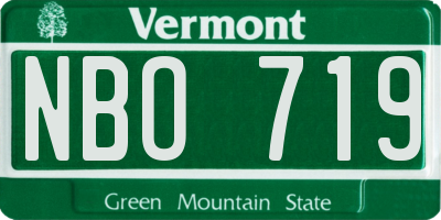 VT license plate NBO719