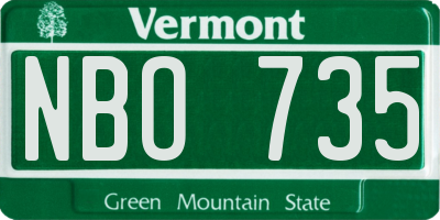 VT license plate NBO735