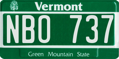 VT license plate NBO737