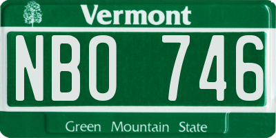 VT license plate NBO746