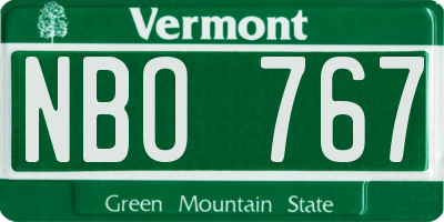 VT license plate NBO767