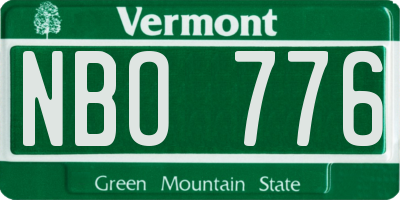 VT license plate NBO776