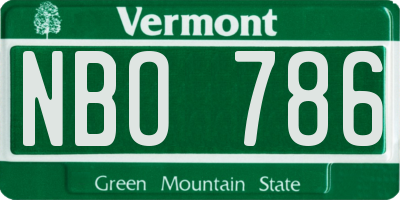 VT license plate NBO786